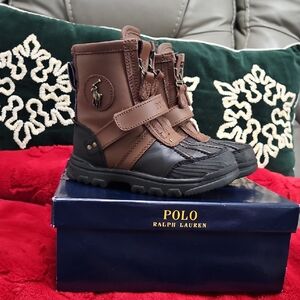 Polo by Ralph Lauren Kids Dark Brown and Black Boots